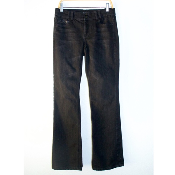 WHBM NOIR EMBELLISHED BOOTCUT JEANS SZ 6 - Picture 1 of 5